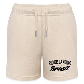 Rio de Janeiro Brazil Script Banner - Kids Organic Sweat Shorts by Stanley/Stella - soft Ecru - Front