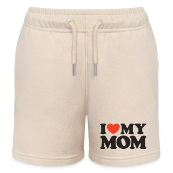 J’adore ma chemise Mom Heart - Short de jogging enfant bio Stanley/Stella - écru doux - Devant