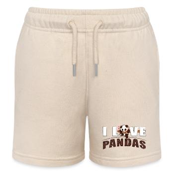 I love PANDAS - Kinder Organic Joggingshorts Mini Bolter von Stanley/Stella - Natur - Vorne