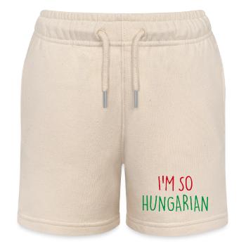 I'M SO HUNGARIAN Hungarian Hungary - Kids Organic Sweat Shorts by Stanley/Stella - soft Ecru - Front
