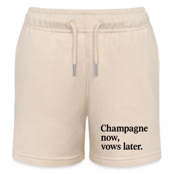 Champagn maintenant, prononce plus tard. - Short de jogging enfant bio Stanley/Stella - écru doux - Devant
