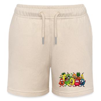 Crazy fruits - Kids Organic Sweat Shorts by Stanley/Stella - soft Ecru - Front