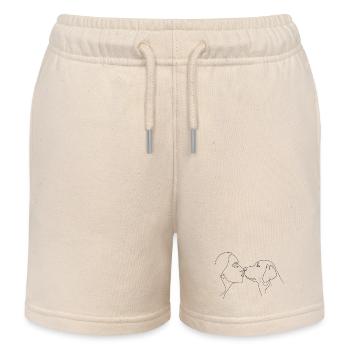 Minimalistische Golden Retriever Mama Linienkunst Liebe - Kinder Organic Joggingshorts Mini Bolter von Stanley/Stella - Natur - Vorne