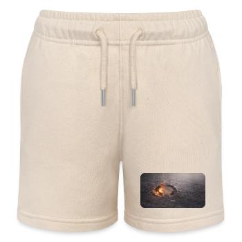 Hoof track in the ash floor - Kids Organic Sweat Shorts by Stanley/Stella - soft Ecru - Front