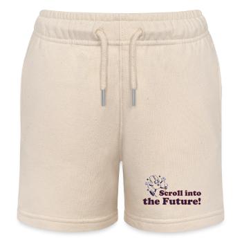 Scroll into the future! - Kids Organic Sweat Shorts by Stanley/Stella - soft Ecru - Front