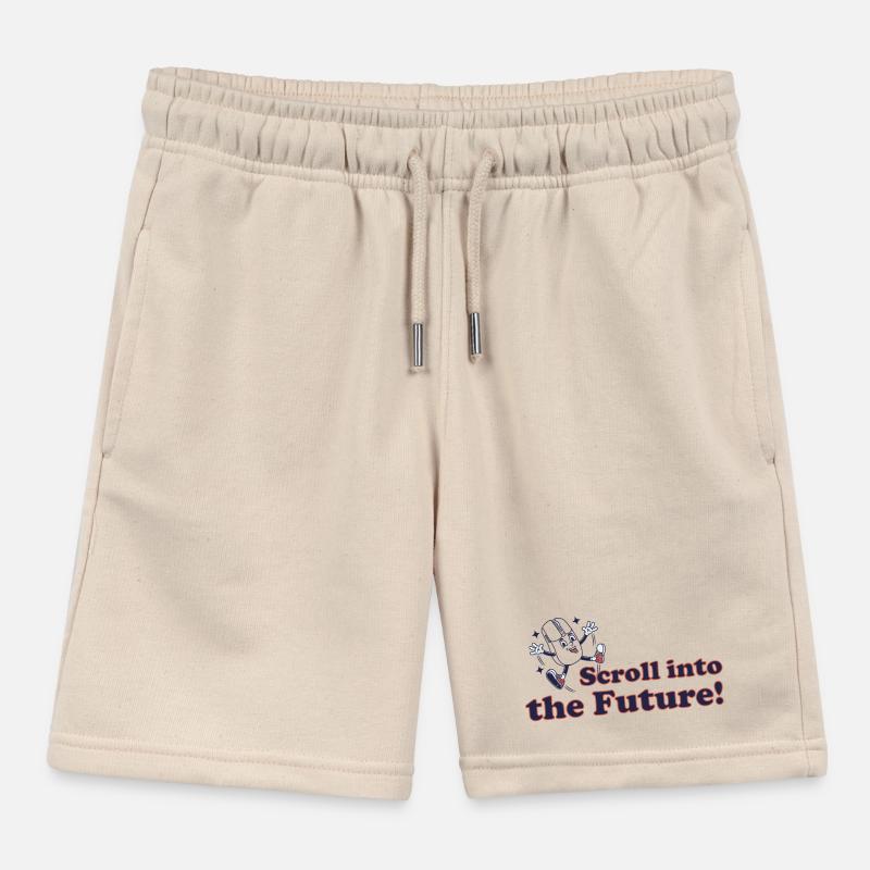 Scroll into the future! Kids Organic Sweat Shorts by Stanley/Stella