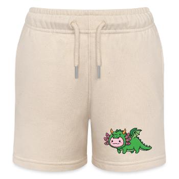 Carnaval du Dragon Axolotl mignon Carnaval du Brésil - Short de jogging enfant bio Stanley/Stella - écru doux - Devant