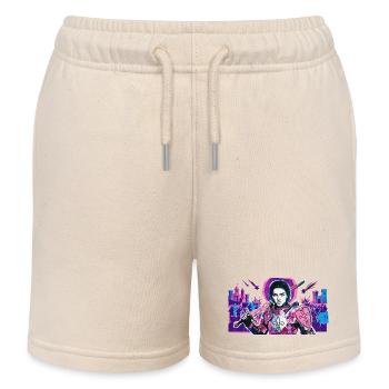 Neon Knight with Heart Shield - Kids Organic Sweat Shorts by Stanley/Stella - soft Ecru - Front