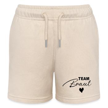 Team Braut Design für eine Hochzeit Junggesellin - Kinder Organic Joggingshorts Mini Bolter von Stanley/Stella - Natur - Vorne