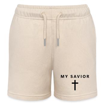 Mon Sauveur : Foi minimaliste Jésus Cooler - Short de jogging enfant bio Stanley/Stella - écru doux - Devant