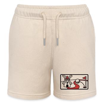 Minigolf Track Windmill Amusement Park Team - Kids Organic Sweat Shorts by Stanley/Stella - soft Ecru - Front