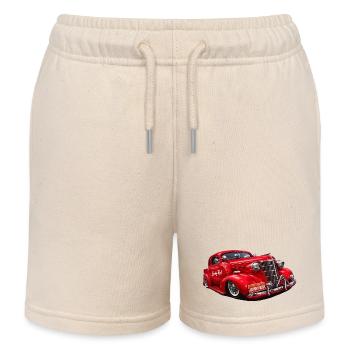 Voiture vintage rouge Rétro Élégante - Short de jogging enfant bio Stanley/Stella - écru doux - Devant