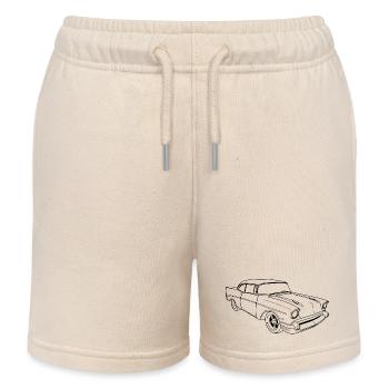Amerikanischer Oldtimer (Schwarz) - Kinder Organic Joggingshorts Mini Bolter von Stanley/Stella - Natur - Vorne