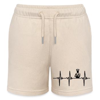 Battement de cœur pour le métier de cuisinier et de boulanger - Short de jogging enfant bio Stanley/Stella - écru doux - Devant