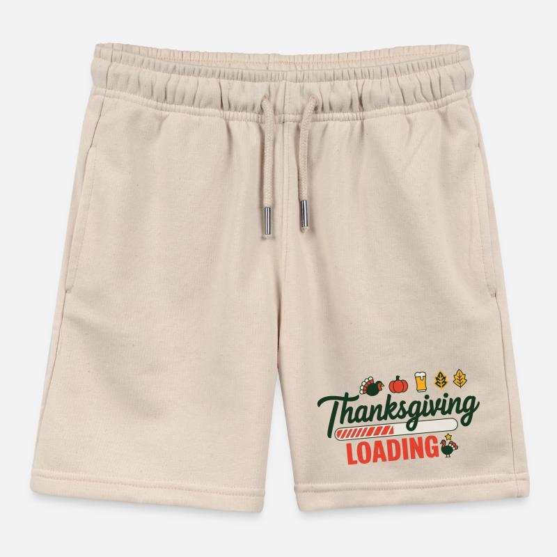 Thanksgiving Loading Thanksgiving Loading Bar Kids Organic Sweat Shorts by Stanley/Stella