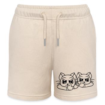 Böse Katzen Freunde Mittelfinger Beleidigung Team - Kinder Organic Joggingshorts Mini Bolter von Stanley/Stella - Natur - Vorne