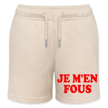 je m'en fous - Short de jogging enfant bio Stanley/Stella - écru doux - Devant
