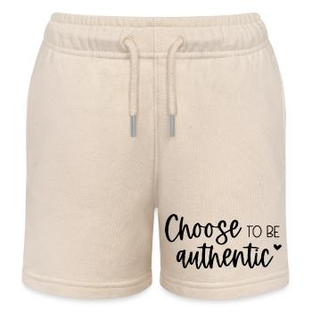 Choose To Be Authentic Inspirational Message - Kids Organic Sweat Shorts by Stanley/Stella - soft Ecru - Front