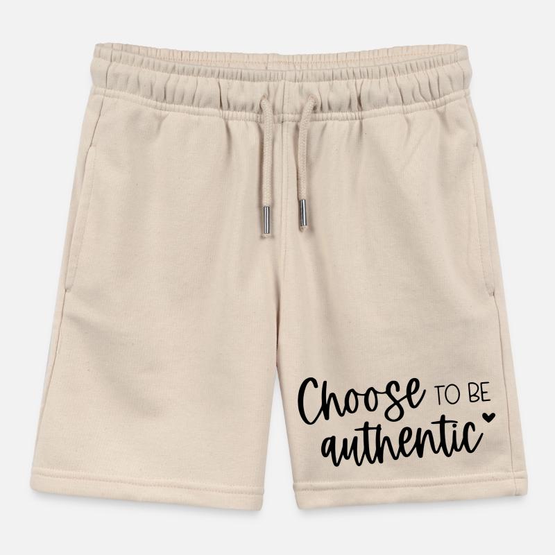 Choose To Be Authentic Inspirational Message Kids Organic Sweat Shorts by Stanley/Stella
