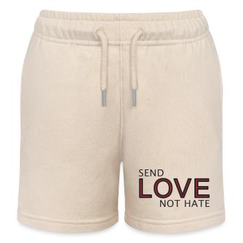 Send Love Not Hate Statement - Kinder Organic Joggingshorts Mini Bolter von Stanley/Stella - Natur - Vorne