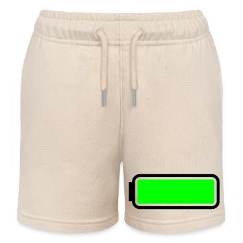 Battery full - Kids Organic Sweat Shorts by Stanley/Stella - soft Ecru - Front