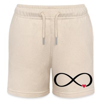 Unendlichkeitszeichen Herz Liebe Geschenk - Kinder Organic Joggingshorts Mini Bolter von Stanley/Stella - Natur - Vorne