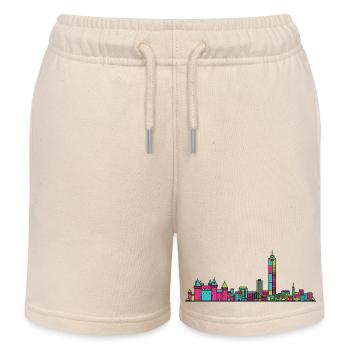 Moderne Linienkunst der Stadtsilhouette von Nantes City - Kinder Organic Joggingshorts Mini Bolter von Stanley/Stella - Natur - Vorne