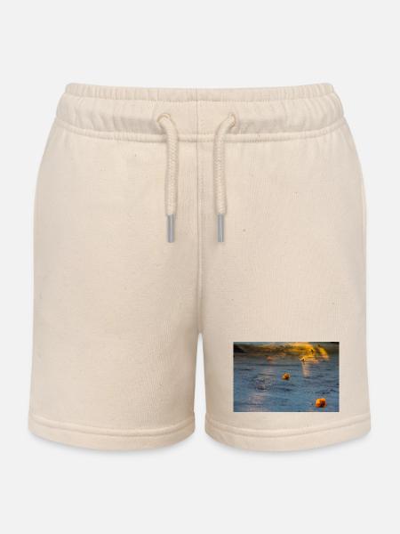 Blumen - Kinder Organic Joggingshorts Mini Bolter von Stanley/Stella - Natur