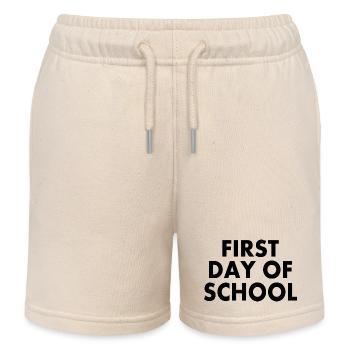 First day of school - Short de jogging enfant bio Stanley/Stella - écru doux - Devant