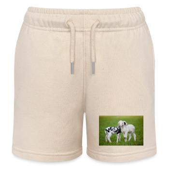 Lämmer Schwarz Weiss - Kinder Organic Joggingshorts Mini Bolter von Stanley/Stella - Natur - Vorne
