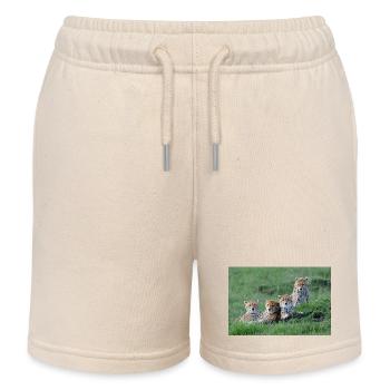 Geparden - Kinder Organic Joggingshorts Mini Bolter von Stanley/Stella - Natur - Vorne