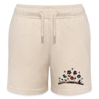 Flowers - Kids Organic Sweat Shorts by Stanley/Stella - soft Ecru - Front