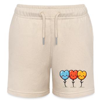 Des cœurs de ballons aussi pour les enfants et les anniversaires - Short de jogging enfant bio Stanley/Stella - écru doux - Devant