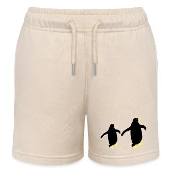 pinguin silhouette 2 - Kinder Organic Joggingshorts Mini Bolter von Stanley/Stella - Natur - Vorne