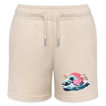 Hokusai Winter - Short de jogging enfant bio Stanley/Stella - écru doux - Devant