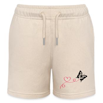 Butterfly Love - Kids Organic Sweat Shorts by Stanley/Stella - soft Ecru - Front