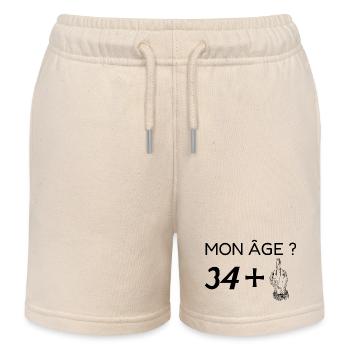 mon âge 35 - Short de jogging enfant bio Stanley/Stella - écru doux - Devant