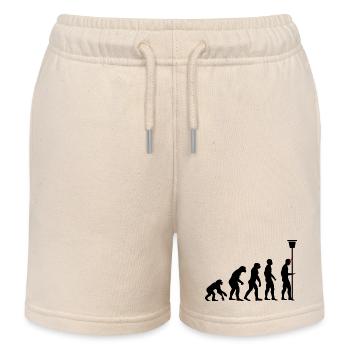 Funny Evolution Design Phone - Kids Organic Sweat Shorts by Stanley/Stella - soft Ecru - Front