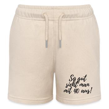 40th birthday - Kids Organic Sweat Shorts by Stanley/Stella - soft Ecru - Front