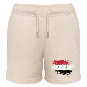 Syrien Flagge used - Kinder Organic Joggingshorts Mini Bolter von Stanley/Stella - Natur - Vorne