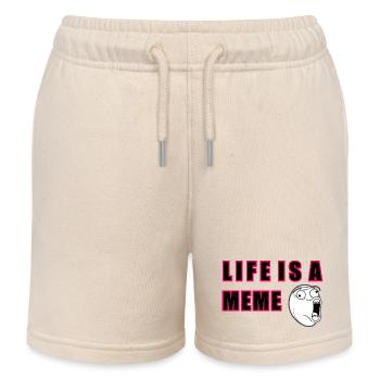 Das Leben ist ein Meme - Kinder Organic Joggingshorts Mini Bolter von Stanley/Stella - Natur - Vorne
