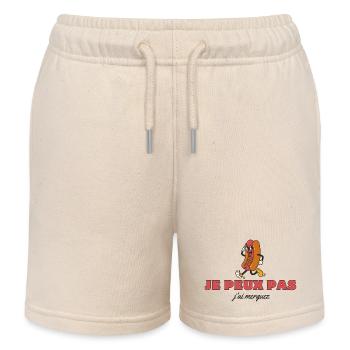"T-shirt "Je peux pas j'ai merguez" - Short de jogging enfant bio Stanley/Stella - écru doux - Devant
