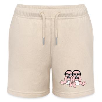 Bébés Cool 2 DJ Mignon Bambins Équipe Frères Crew - Short de jogging enfant bio Stanley/Stella - écru doux - Devant