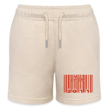 Vintage 2011 Born In 2011 14 Year Old Bar Code Anniversai - Kids Organic Sweat Shorts by Stanley/Stella - soft Ecru - Front