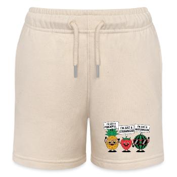 Ich bin nur eine Frucht - Kinder Organic Joggingshorts Mini Bolter von Stanley/Stella - Natur - Vorne