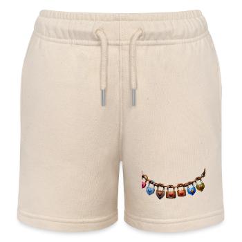 Liebesschlösser mit Herzen - Kinder Organic Joggingshorts Mini Bolter von Stanley/Stella - Natur - Vorne
