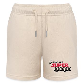 Ich bin ein Super Nanny - Kinder Organic Joggingshorts Mini Bolter von Stanley/Stella - Natur - Vorne
