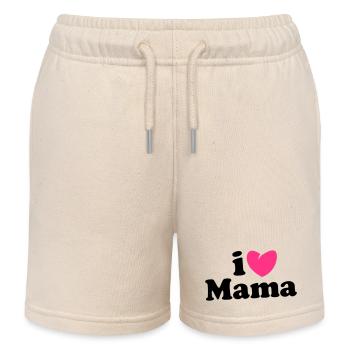 i love mama - i heart mama - ich liebe mutti mom - Kinder Organic Joggingshorts Mini Bolter von Stanley/Stella - Natur - Vorne
