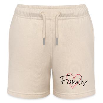 Family Herz Freundschaft Zusammenhalt Geschenk - Kinder Organic Joggingshorts Mini Bolter von Stanley/Stella - Natur - Vorne