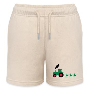 traktor trecker pflug - Kinder Organic Joggingshorts Mini Bolter von Stanley/Stella - Natur - Vorne